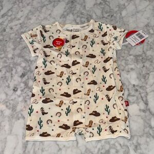 NWT Magnetic Me Cowboy Print Romper 18/24M